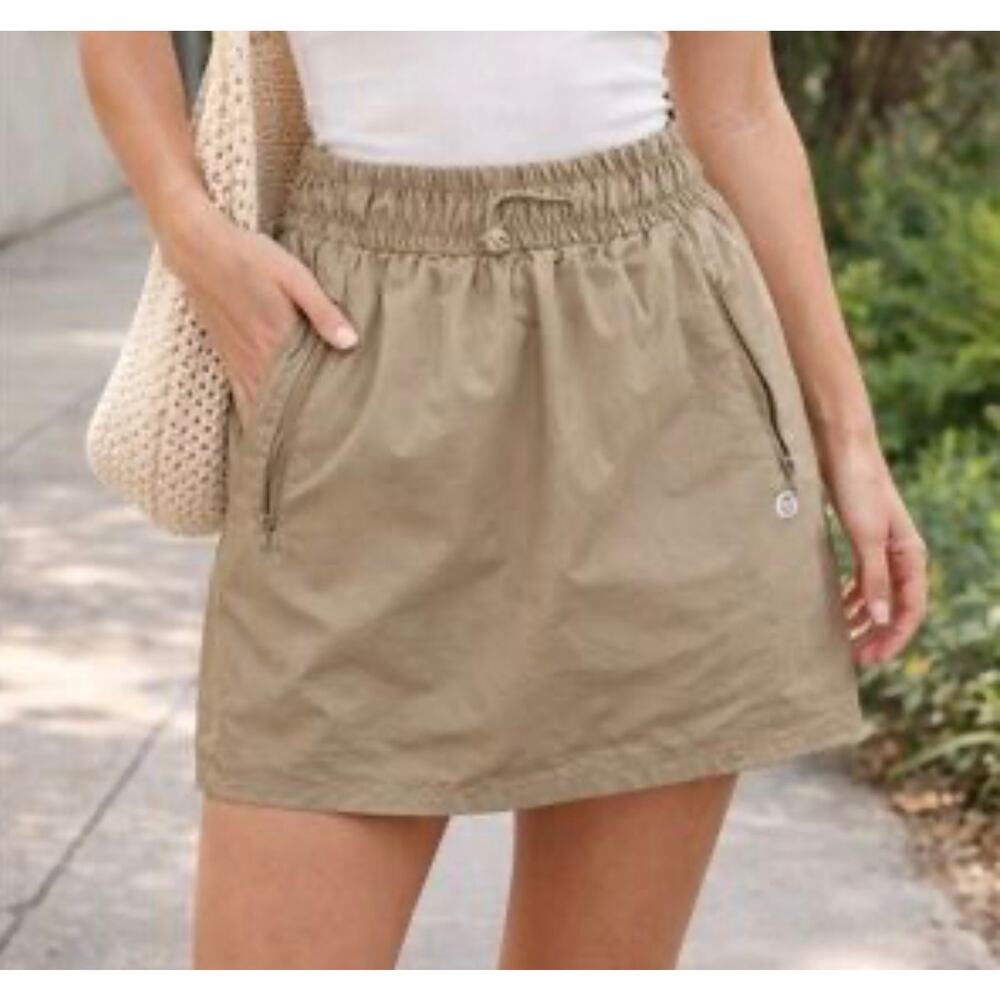 Born size large beige-ish green mini skort